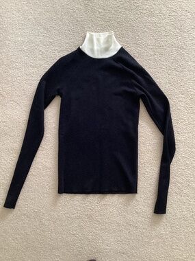 Haider Ackermann black turtleneck wool jumper size S